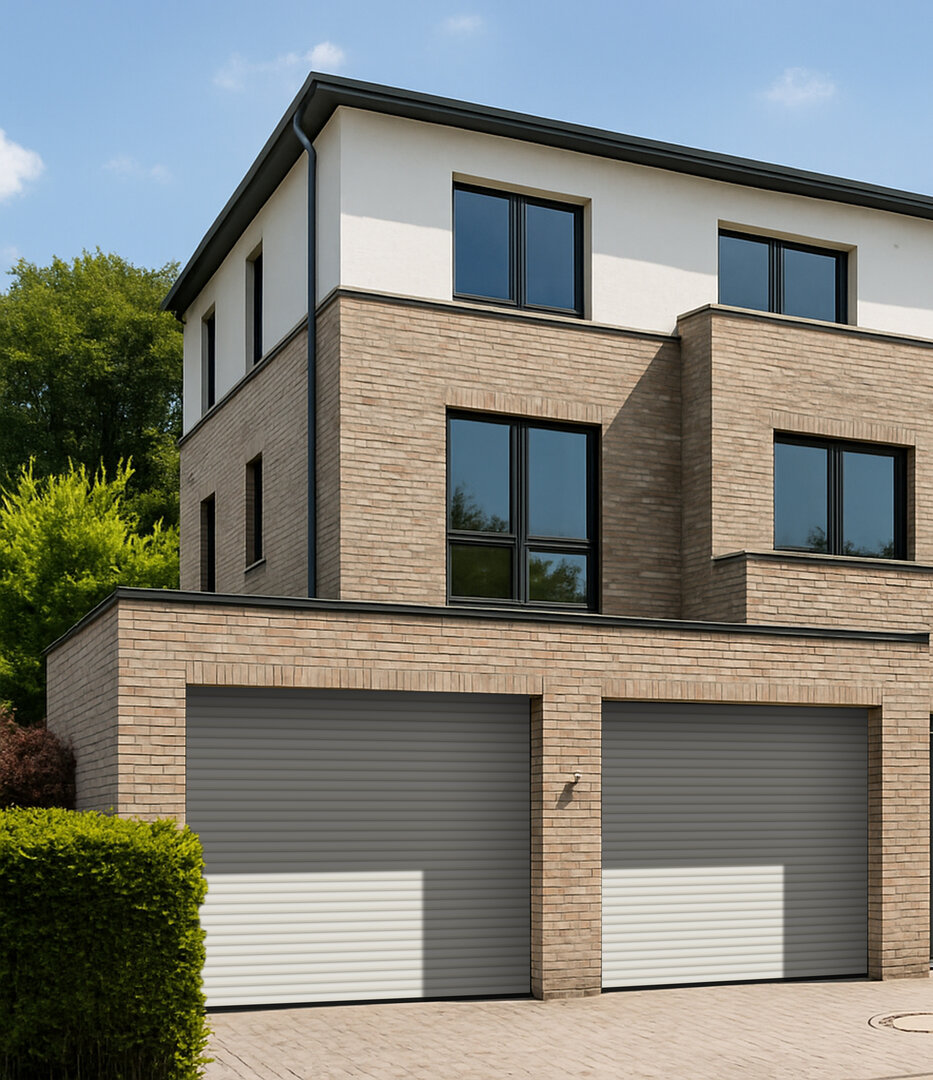 Garagen-Rolltor an einem Wohnhaus