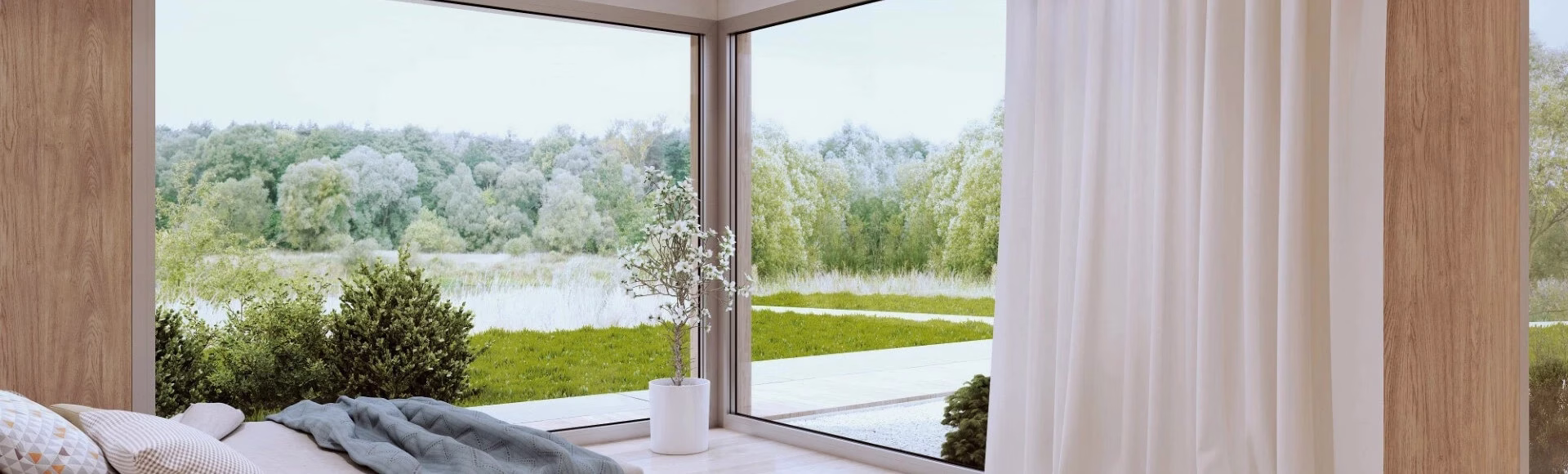Aluminiumfenster mit großen Glasflächen
