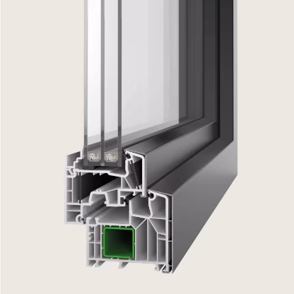Fensterprofil mit Verstärkung und energetischer Ausführung